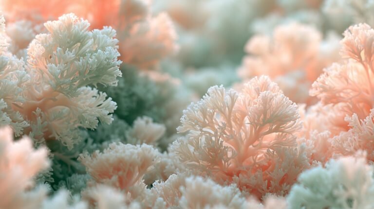Dense branching organic forms in shallow warm water