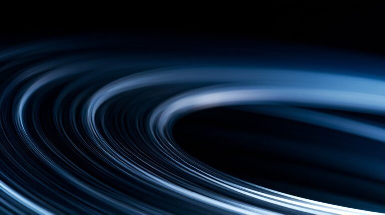 Pale light trails curving through darkness, some brighter than others
