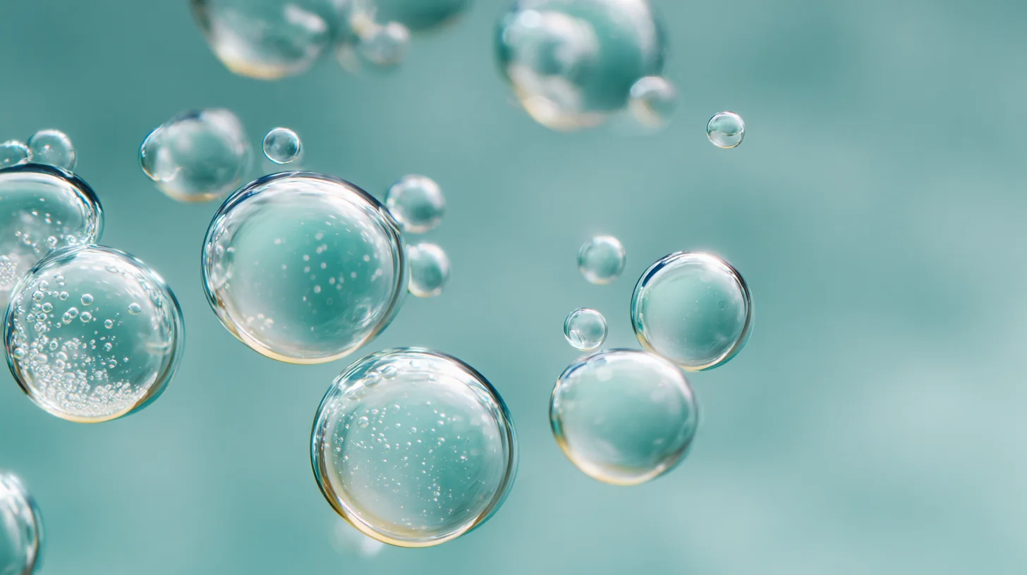 oxygen bubbles in fluid, macro